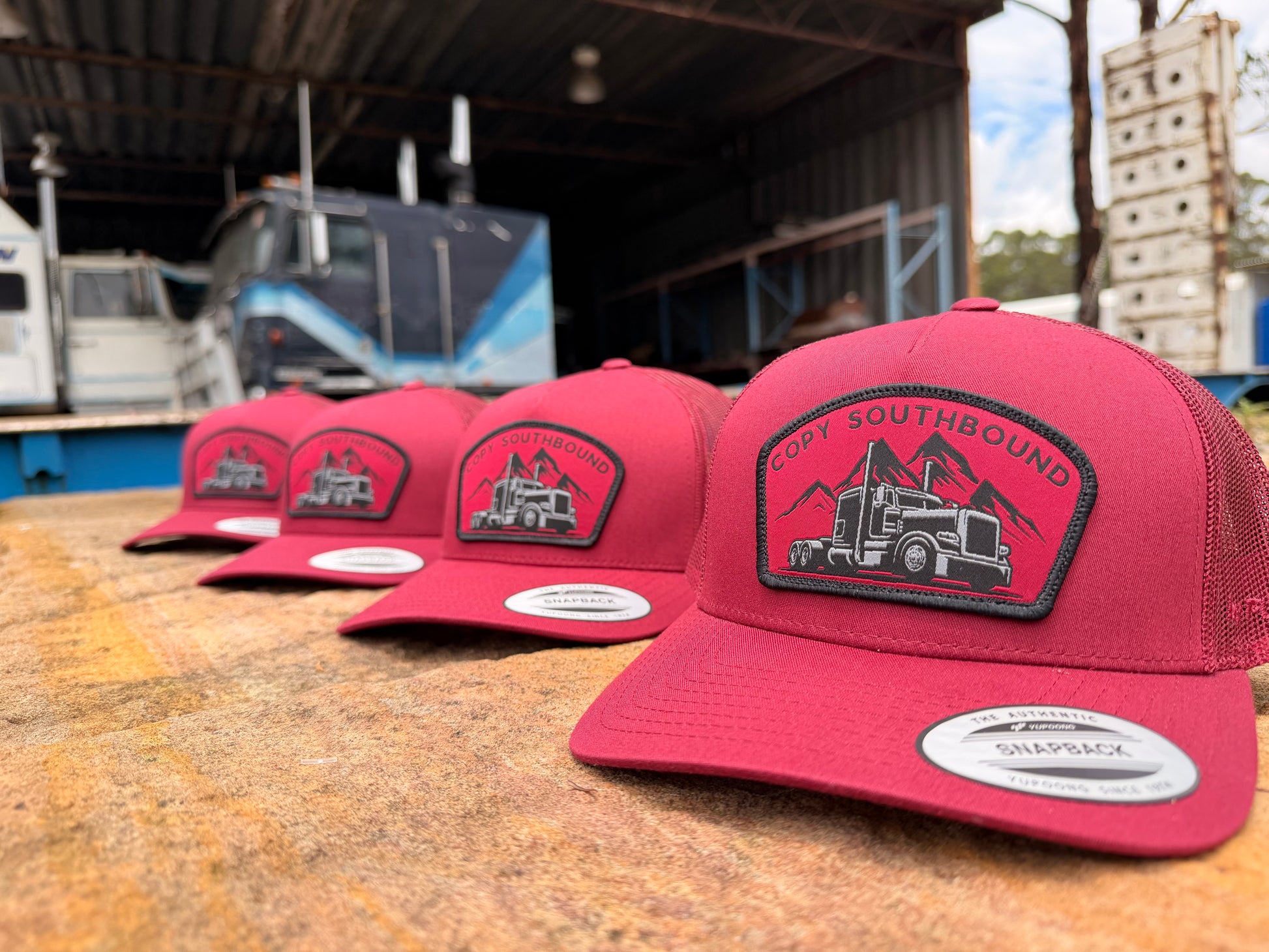 MOUNTAIN HIGH TRUCKER CAP - CRIMSON