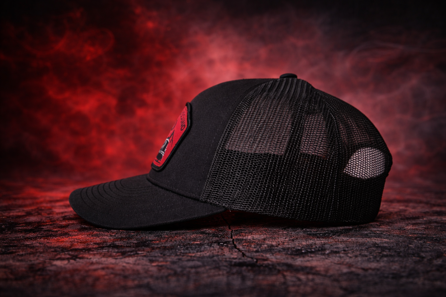 BLACK/CRIMSON Mountain High Trucker